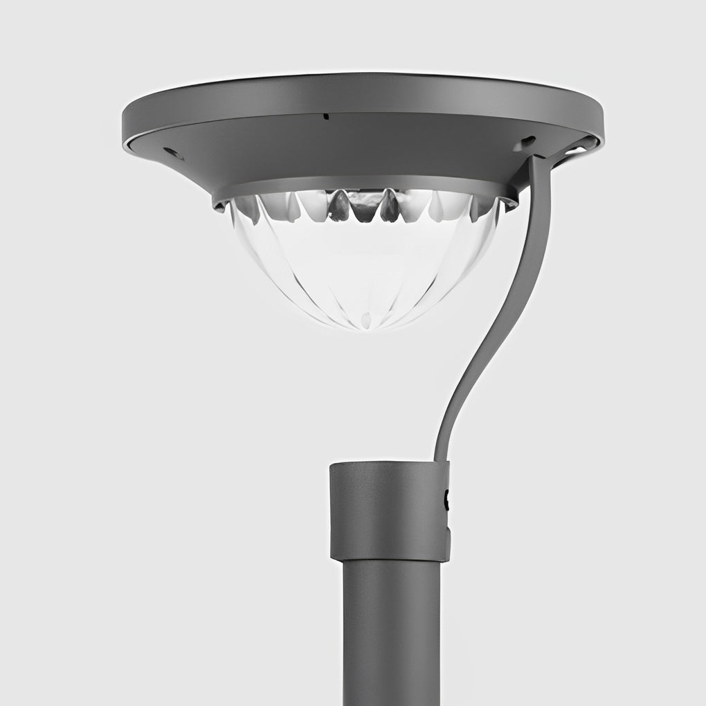 Half-Sphere Solar Bollard Light — Aluminum, LED 3000K Warm White, IP44, 6" × 22"