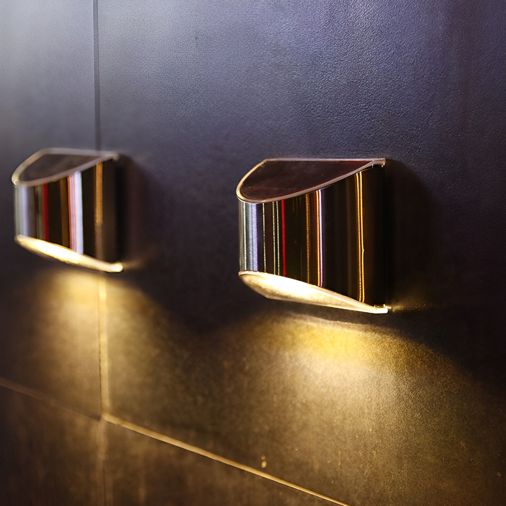 Minimalist Solar Outdoor Wall Sconce — Stainless Steel, IP44 Waterproof, 3000K / 6000K