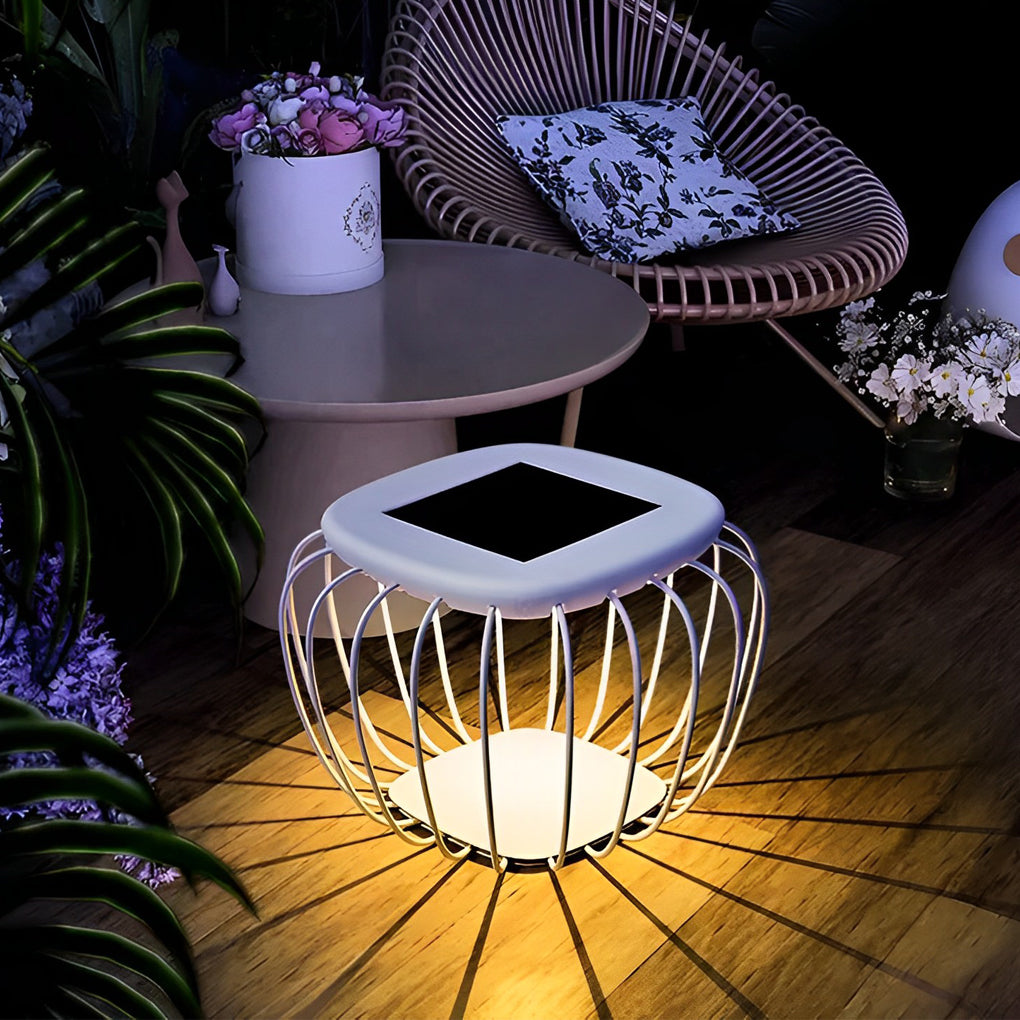 Modern Solar Outdoor Lantern — Galvanized Iron & PE, LED 1W, 3000K Warm White, IP65 Weatherproof, 16.1" × 11.8"