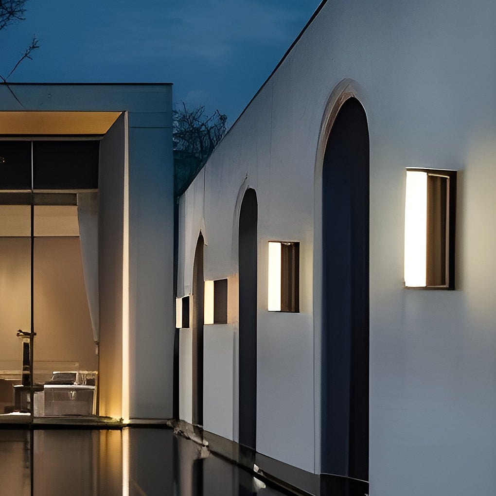 Linear Solar Outdoor Wall Sconce — Black ABS with Acrylic Diffuser, LED, IP65 Weatherproof