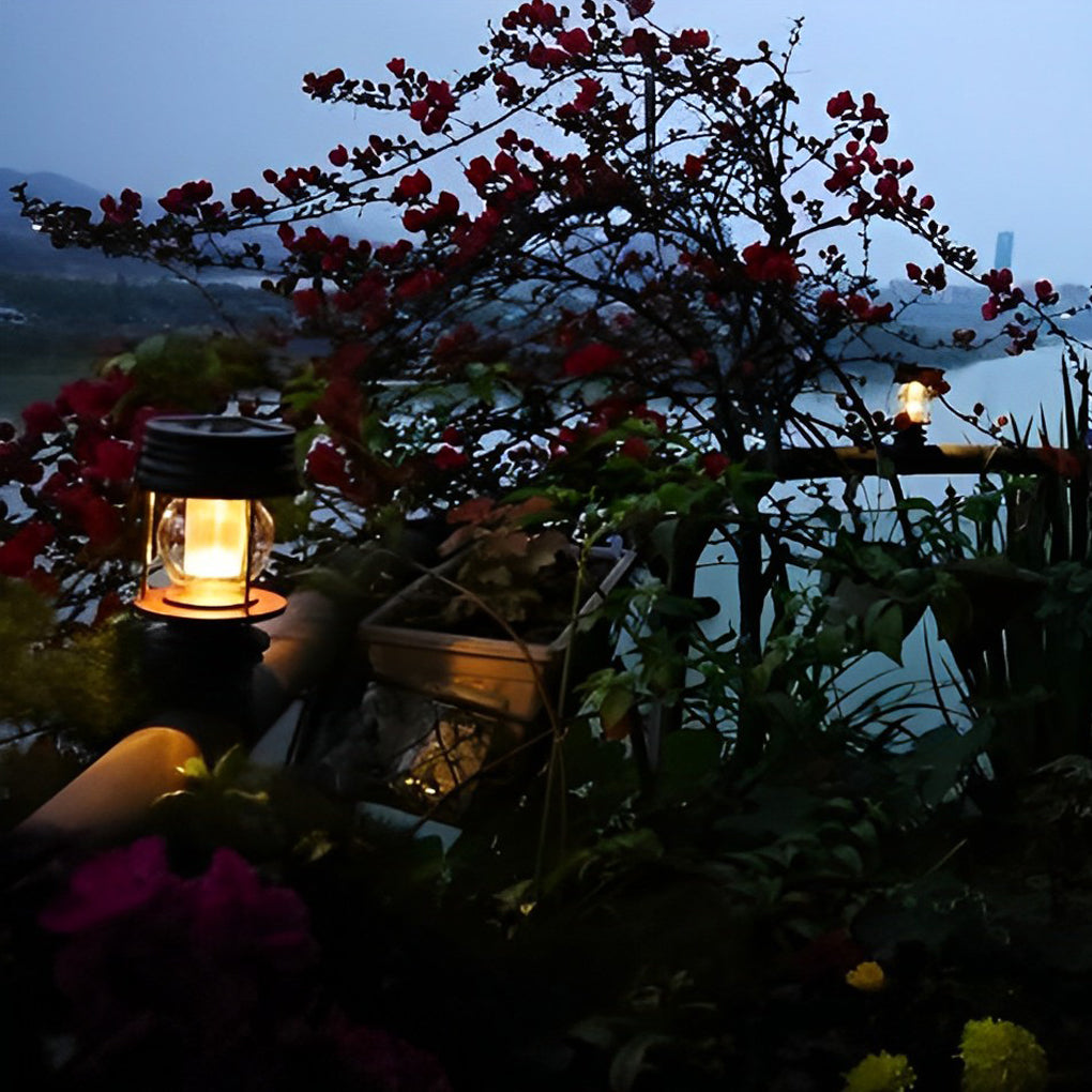 Retro Portable Solar Lantern Path Light — ABS, LED, IP44 Weatherproof, 3000K Warm White