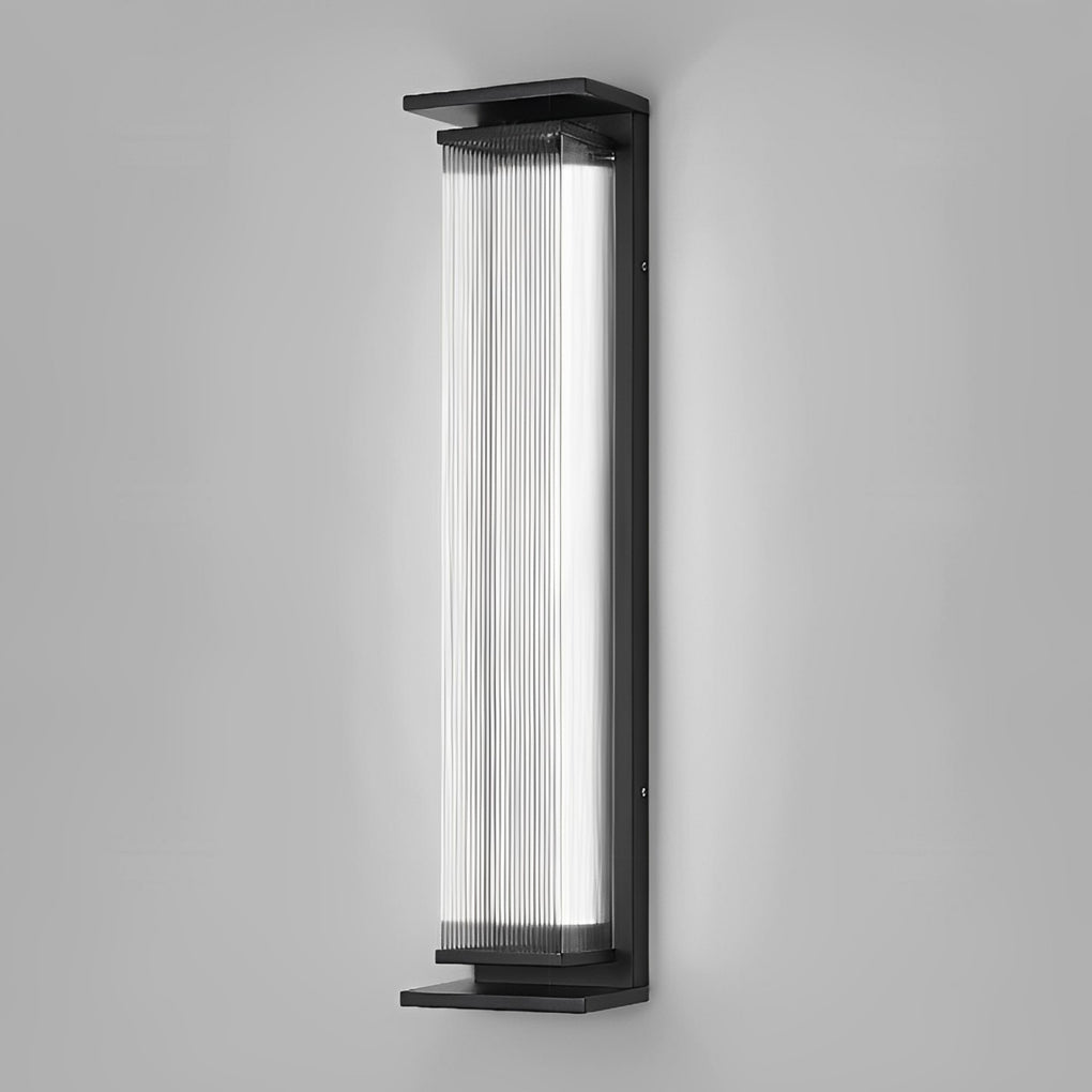 Industrial Strip Outdoor Wall Sconce — Black Stainless Steel, LED, Acrylic, 3-Color Temperature