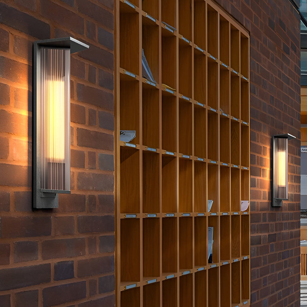 Vintage Outdoor Wall Sconce — Black Aluminum, Frosted Glass, LED, Solar / Hardwired, IP65