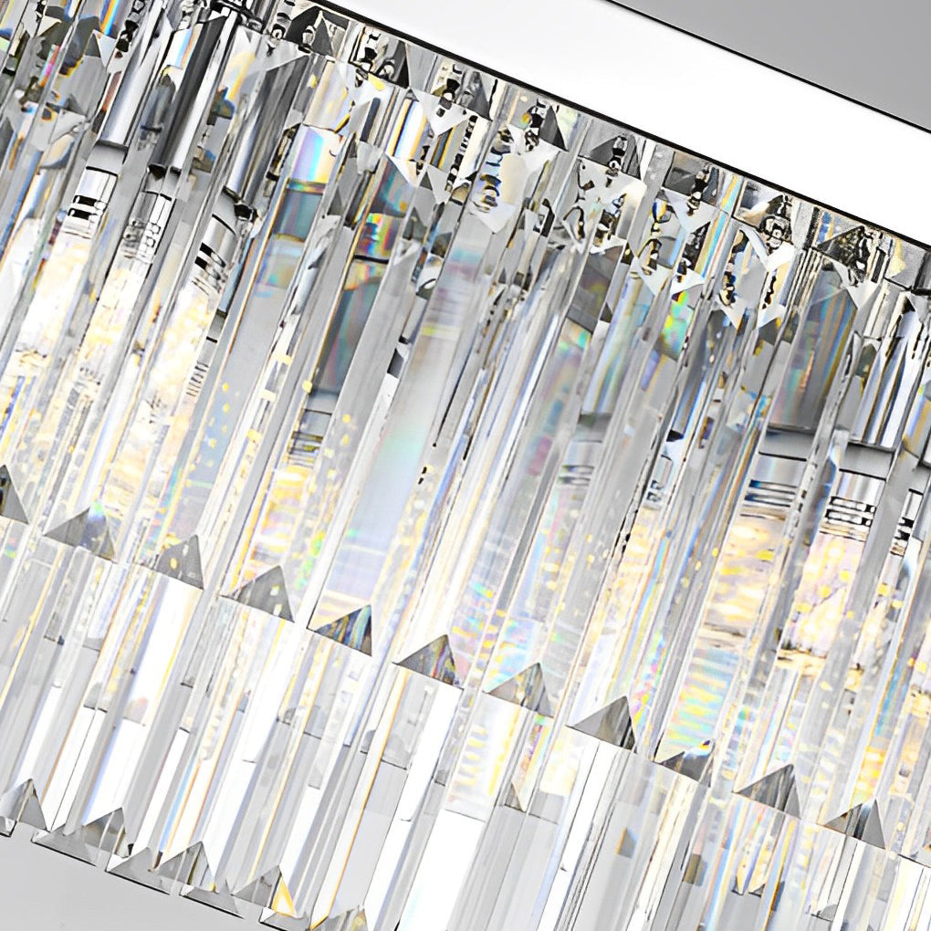 Rectangular Crystal Chandelier — Stainless Steel, 3-Step Dimming (3000K/4500K/6000K), LED E14, 31.5"–47.2"