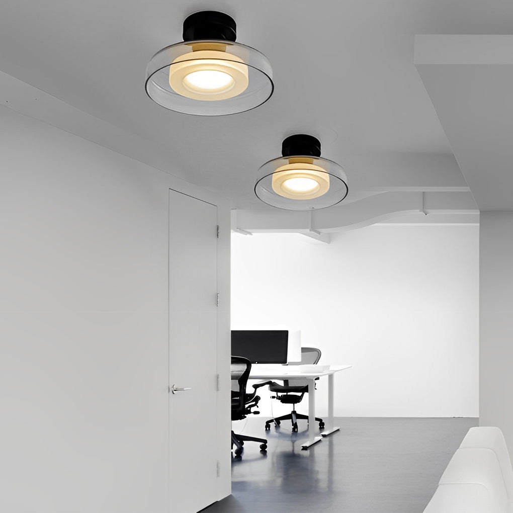 Postmodern Round Glass Wall Sconce — Smoke Gray or Clear, LED, 3000K, 9" Diameter