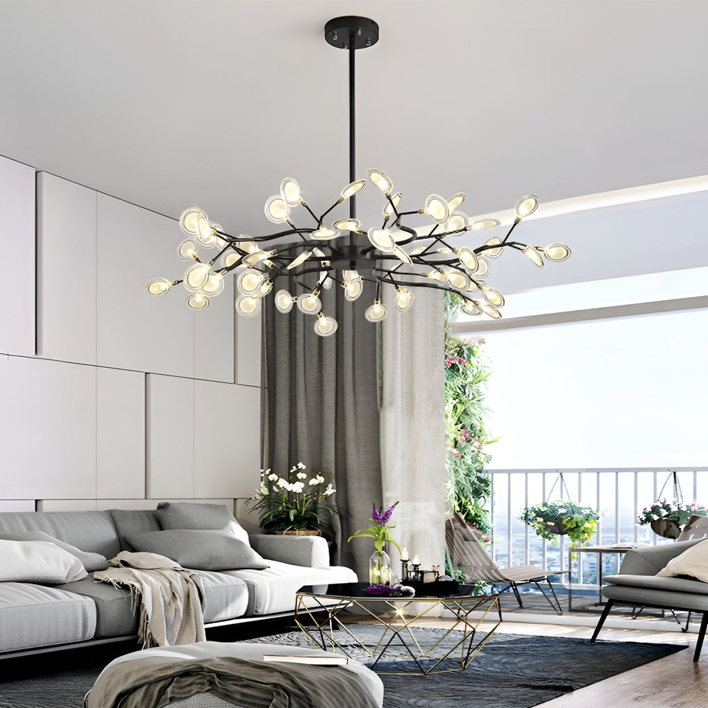 Branch Chandelier — Iron and Acrylic, 36/45/54-Light, G4, 3000K Warm White