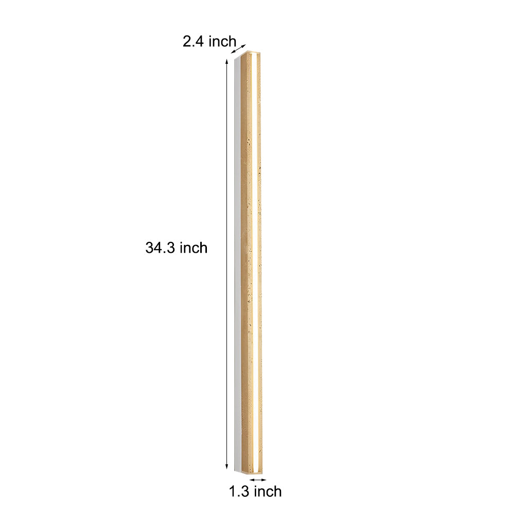 Yellow Travertine Linear Wall Sconce — Wabi-Sabi, 22W LED, Dimmable, 3000K–6000K, 34.3" Length