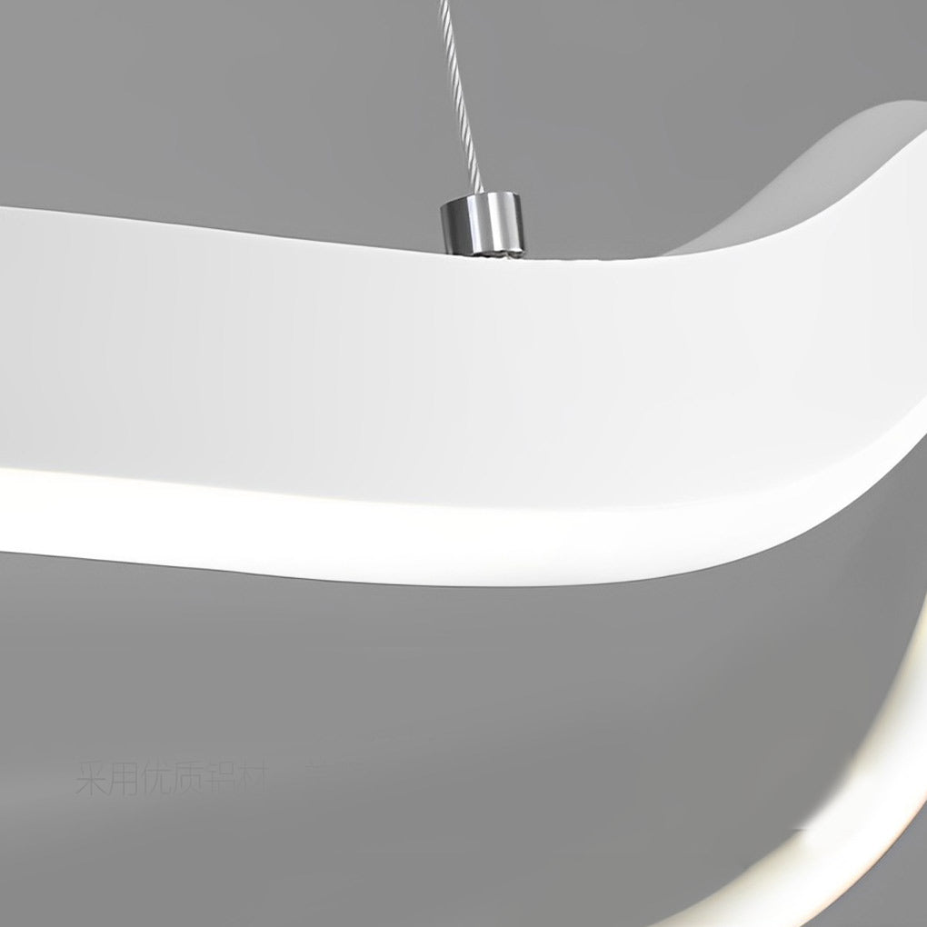 Irregular Ring Modern Chandelier — Aluminum with Silicone Shade, 24", Three-Step Dimming, LED