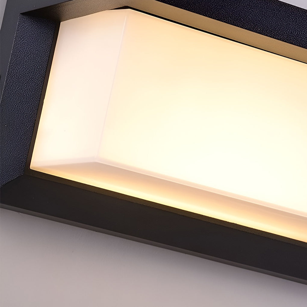 Modern Black Rectangle Solar Outdoor Wall Sconce — Die-Cast Aluminum & Acrylic, 18W/30W LED, Light-Control Induction, Weatherproof