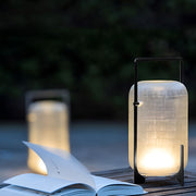 Industrial Lantern Outdoor Floor Lamp — Stainless Steel & Acrylic, Solar, IP65 Weatherproof