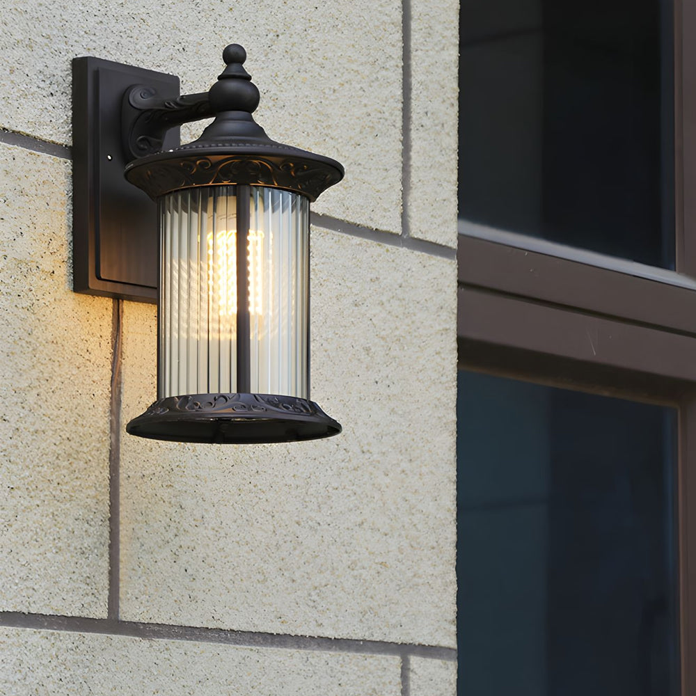 Vintage Outdoor Wall Sconce — Die-Cast Aluminum, Frosted Glass, E27, IP55 Weatherproof, Coffee Gold