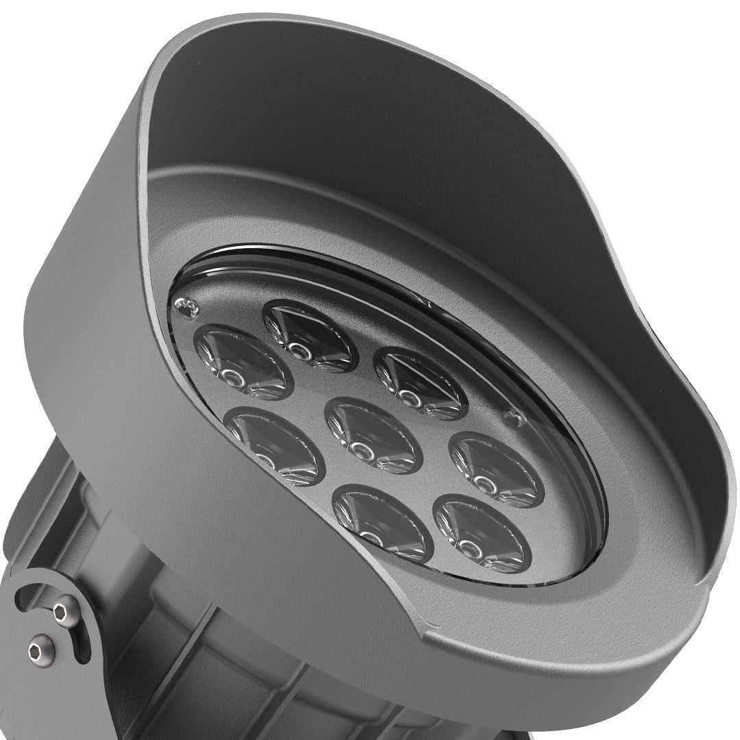 Minimalist Exterior LED Spotlight — Die-Cast Aluminum, Sand Gray, 8W / 15W, IP65 Weatherproof