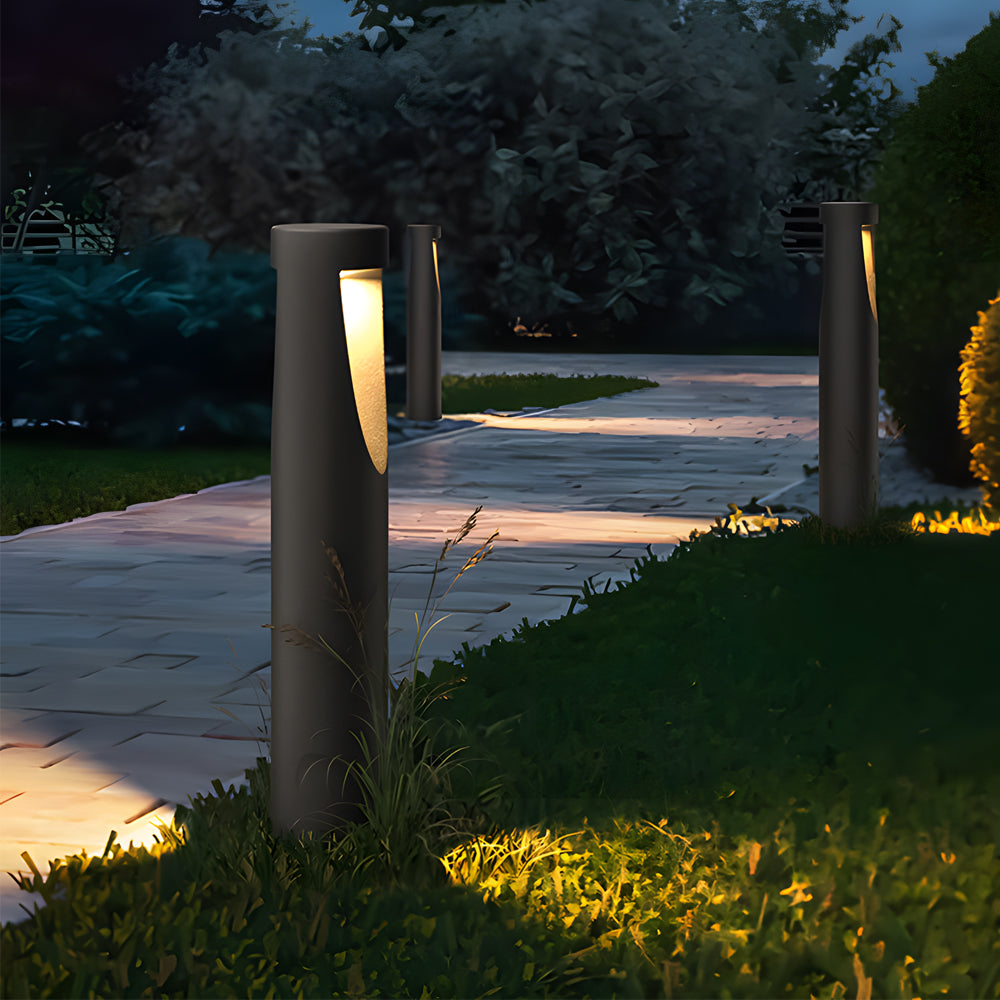 Minimalist Cylinder Bollard Path Light — Aluminum, 12W LED, 3000K, IP65, 11.8" or 23.6"