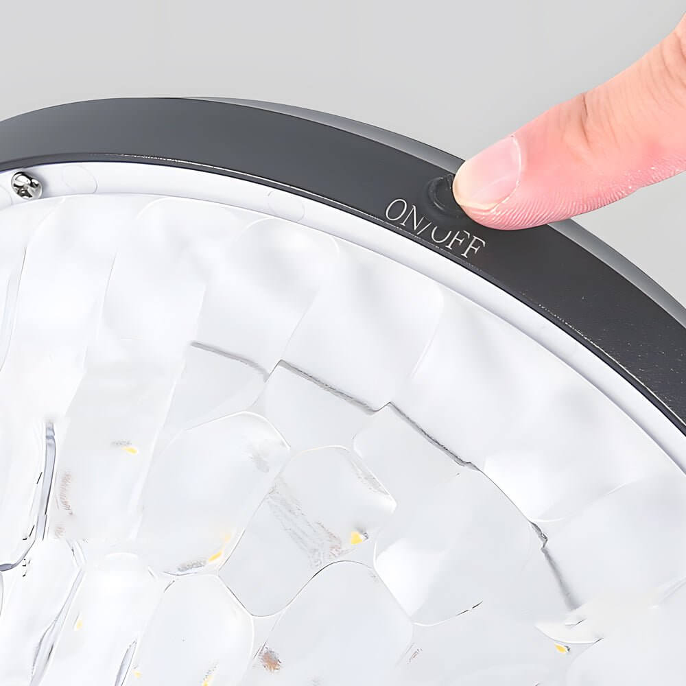9 inch black round led solar light for posts and piers