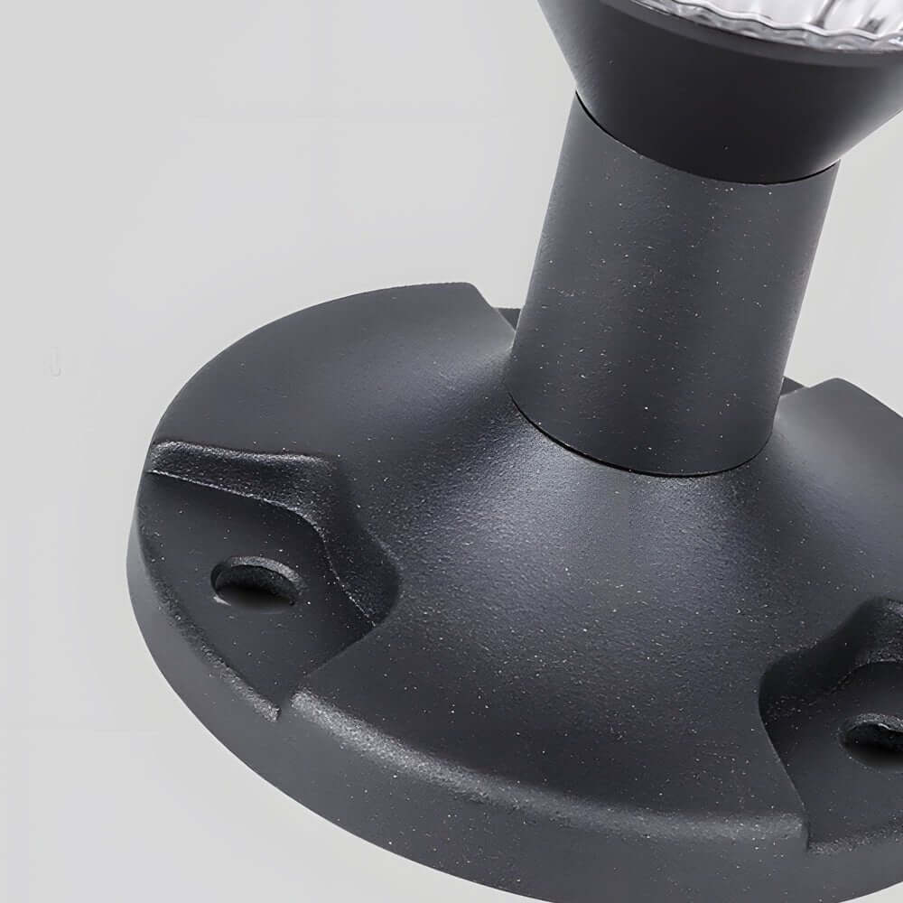 9 inch waterproof black solar led pier mount light