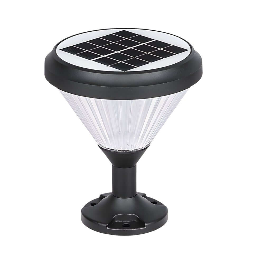 9 inch waterproof black solar led pier mount light