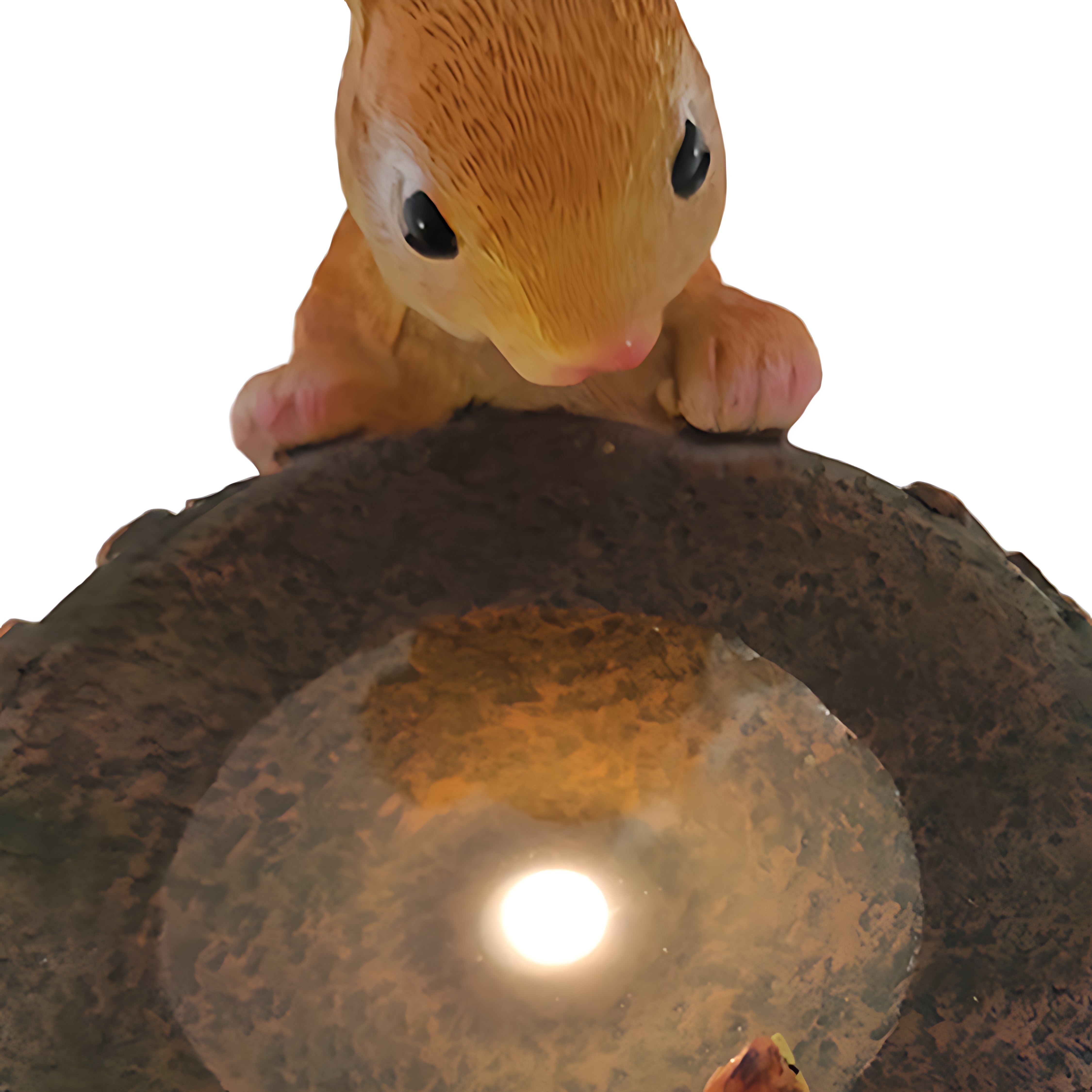 Double-Rabbit Solar Garden Light — Resin, Warm White LED, IP44, Dusk-to-Dawn