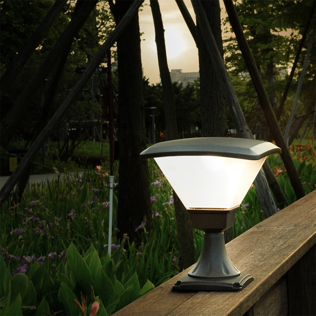 Simple Black Hard-Wired Bollard Light for Outdoor Garden Pathways