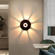 Modern Round Waterproof Black LED Wall Washer Sconce Light