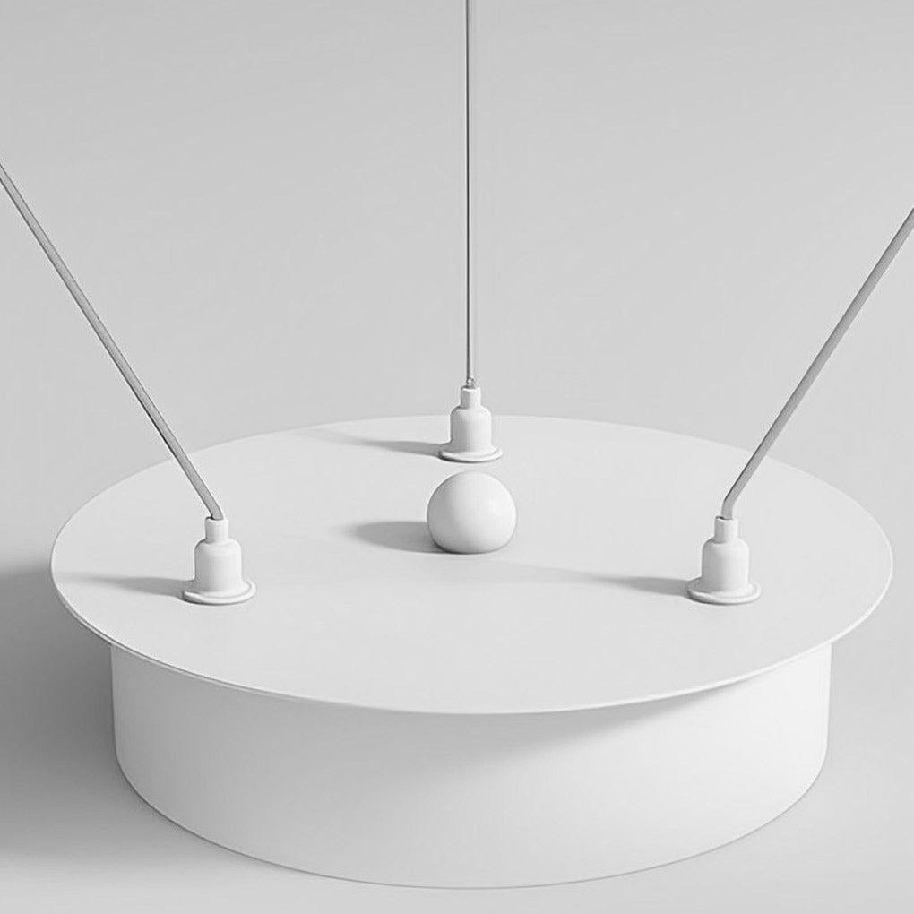 Rotating Ring Modern Chandelier — White Iron & Aluminum, LED, Three-Step Dimming, Remote Control, 20"