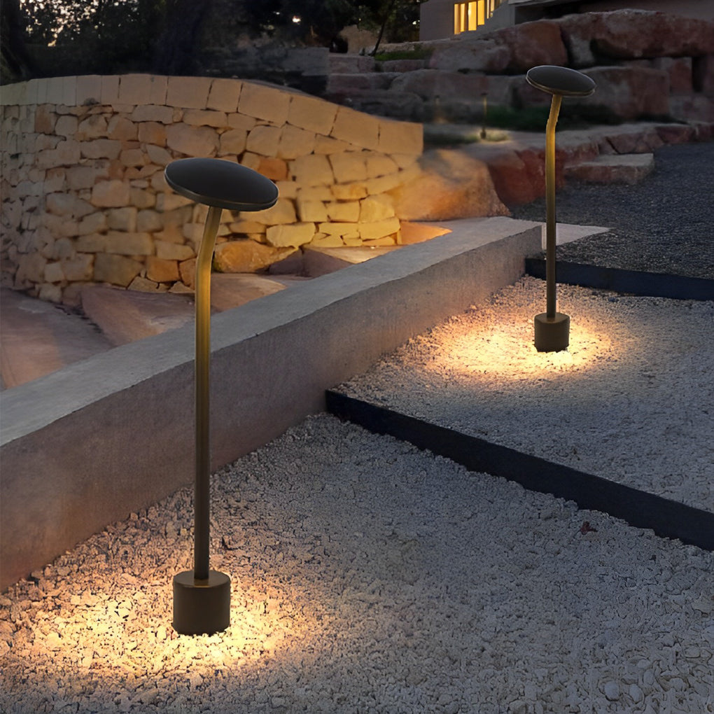 Mushroom LED Path Light — Aluminum, Brown, IP65 Weatherproof, Warm White 3000K, 33" H
