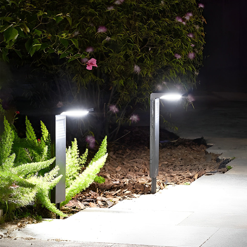 Modern Solar LED Bollard Path Light — ABS+PC, Black, Dusk-to-Dawn Auto On/Off, IP64, 4V/2W, 6000K/3000K