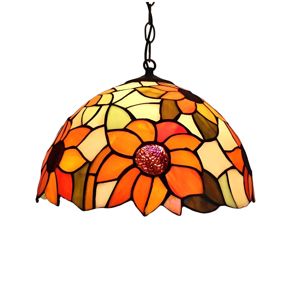 Baroque Mini Pendant Chandelier — Handmade Welded Colorful Glass, E27, 11.8" Diameter