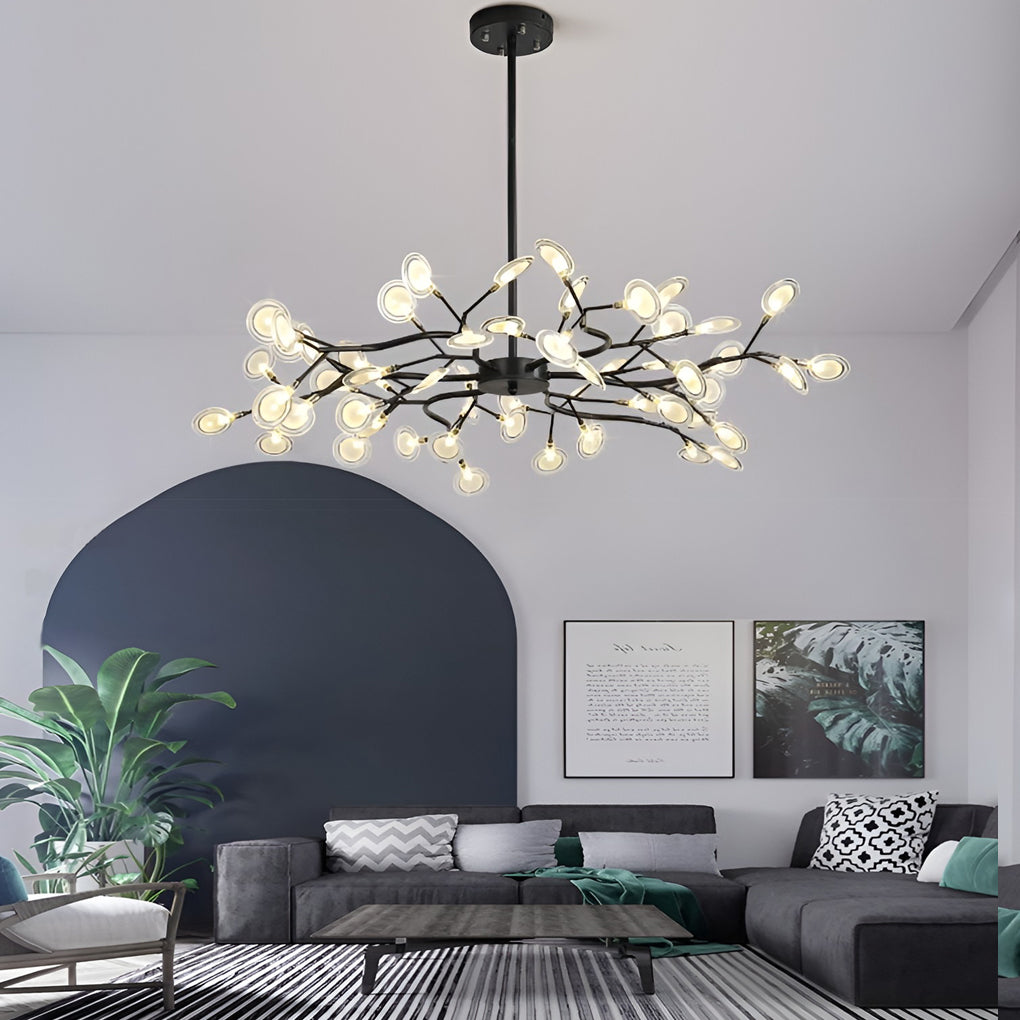 Branch Chandelier — Iron and Acrylic, 36/45/54-Light, G4, 3000K Warm White