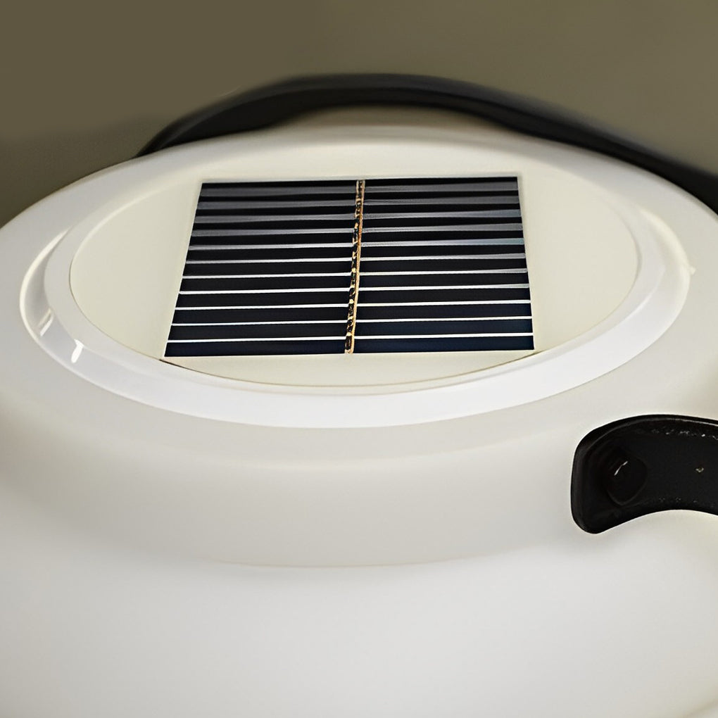Cylinder Solar LED Portable Lantern — PE, White, IP65 Weatherproof, Remote Control, 12–18 Hr Runtime