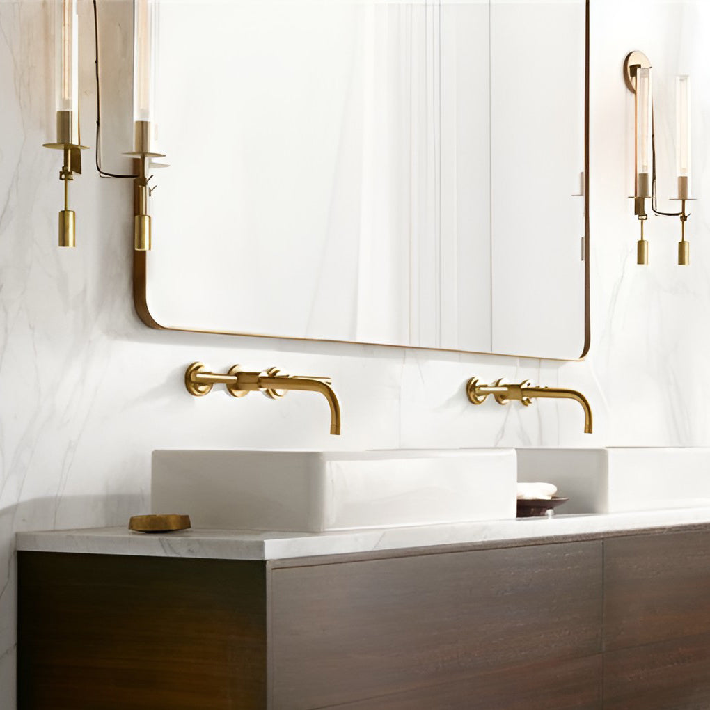 Postmodern Crystal Plug-in Wall Sconce — E14, Black or Bronze, 1-Light or 2-Light
