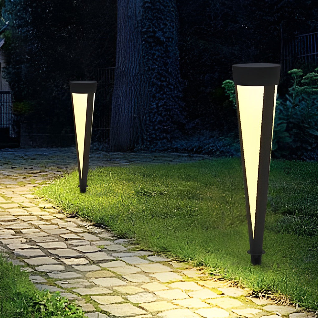 Round Solar Outdoor Bollard Light — Gray Aluminum & Acrylic, LED 10W, IP54, 6" × 24", Warm White 3000K