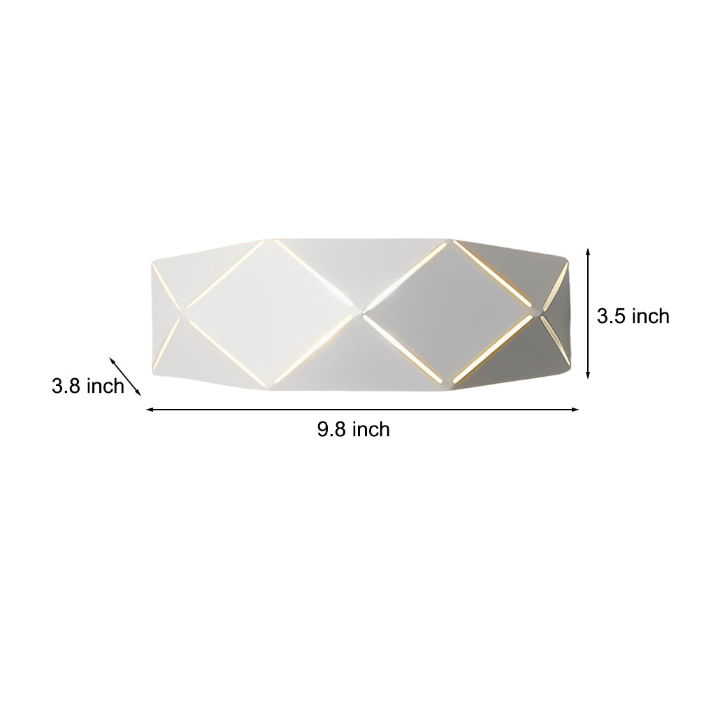 Geometric Diffused-Light Wall Sconce — Black & White Iron and Acrylic, Minimalist