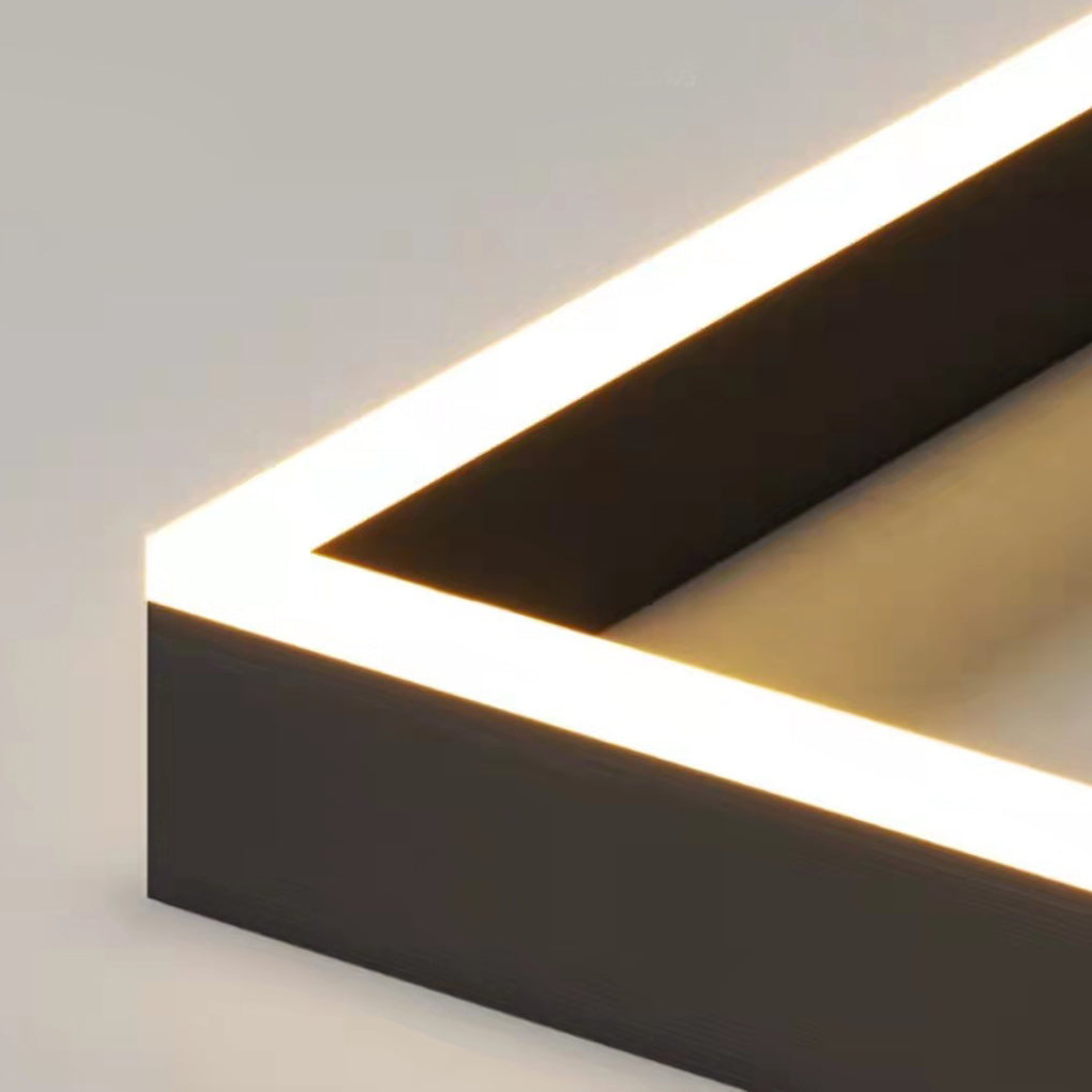 Modern Square LED Chandelier — Black Aluminum, 3-Layer Stepless Dimming, Remote Control