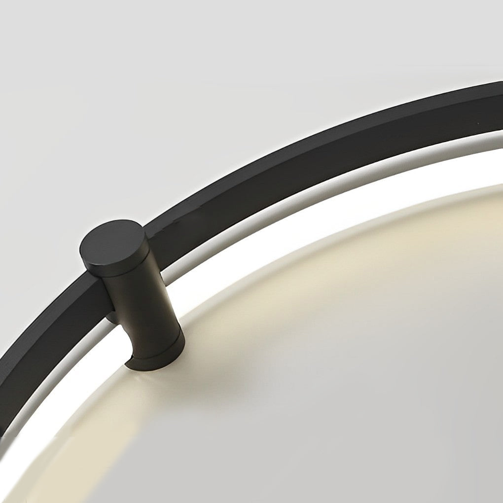 Modern Round LED Flush-Mount Ceiling Light — Aluminum & Iron, 32W, 16", Stepless Dimming, Remote Control