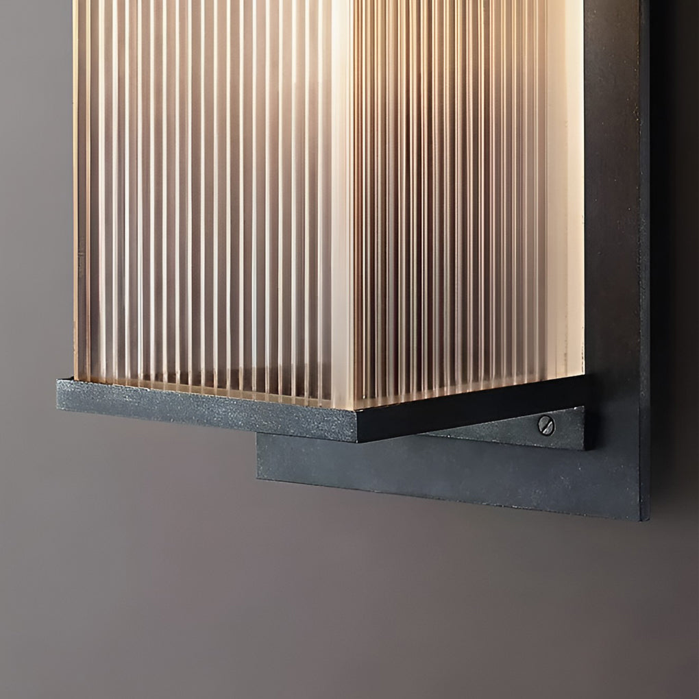 Modern Rectangular Outdoor Wall Sconce — Metal & Acrylic, 3W LED, IP65 Weatherproof, Solar
