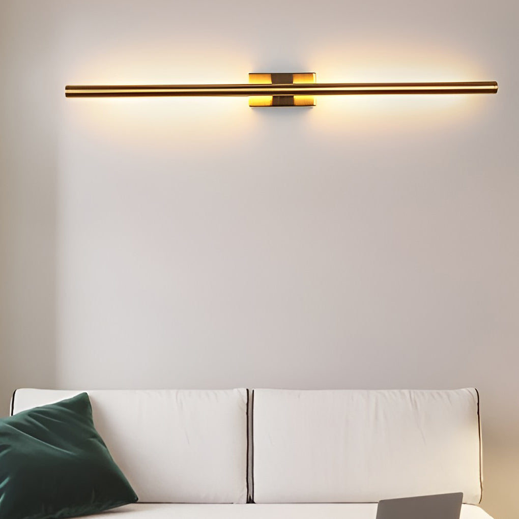 Linear LED Wall Sconce — Electroplated Iron, Black or Gold, 24"/31"/39" Modern