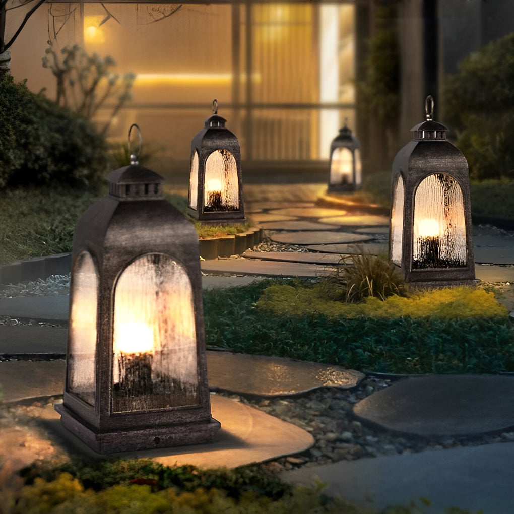 Portable Outdoor Floor Lantern — Stainless Steel, Frosted PC, LED 3000K, Retro Mid-Century Modern