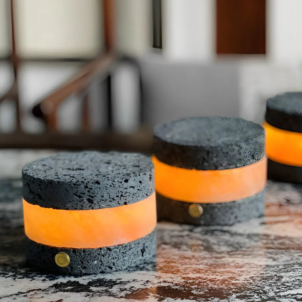 Mini Cordless Table Lamp in Volcanic Brick Design Luxe