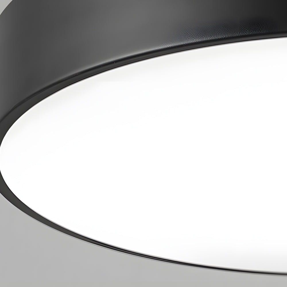 Round Minimalist Office Pendant — Matte Black Iron, LED 6000K, 21W–84W Adjustable Hang