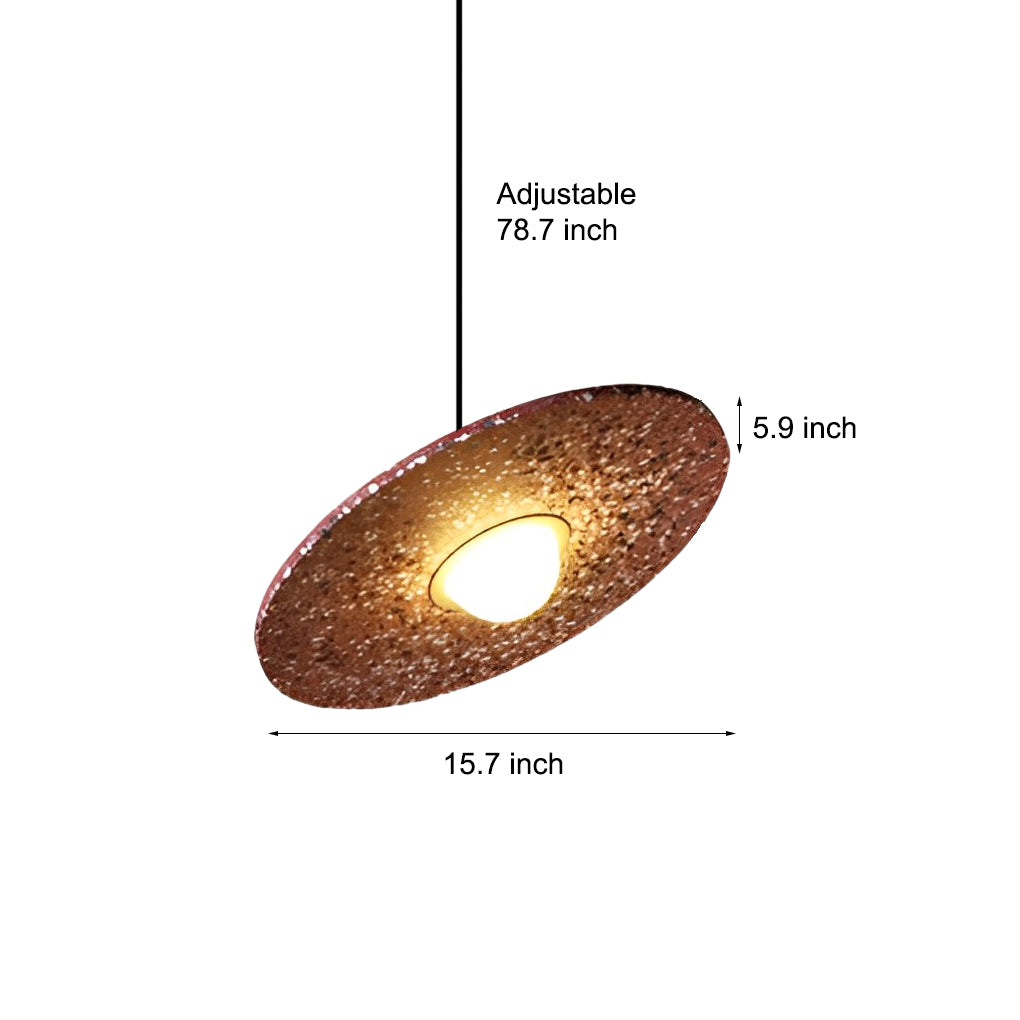Terrazzo Planet Pendant Light — Concrete & Tempered Glass, G4 LED, 15.7" Diameter, Adjustable Angle