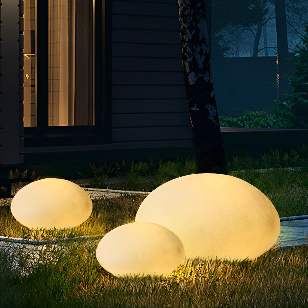Cobblestone LED Landscape Lawn Light — Resin, Warm White 3000K, IP65 Weatherproof