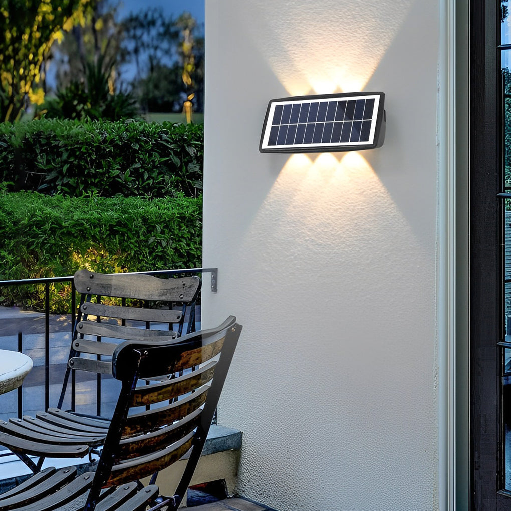 Modern Rectangular Up/Down Outdoor Wall Sconce — Black ABS, LED, IP65 Weatherproof, 4-Light or 6-Light