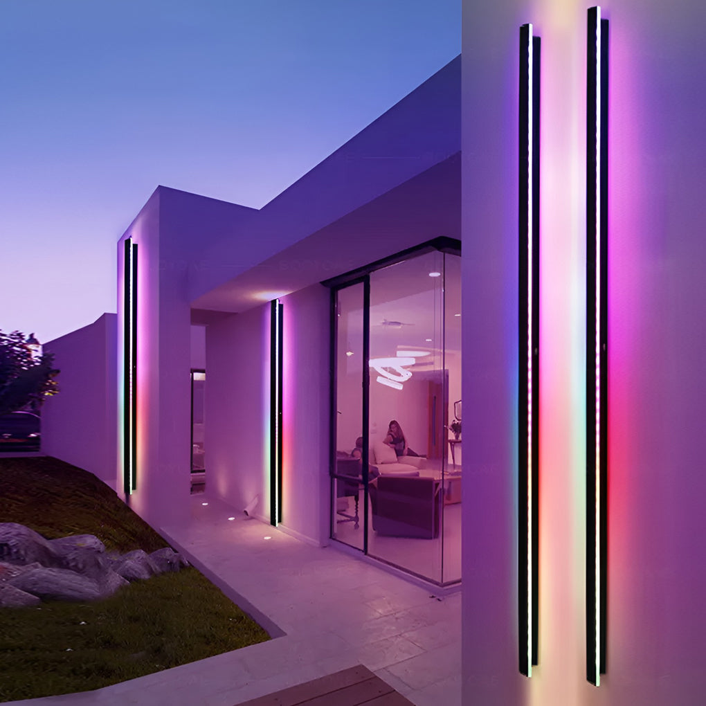 outdoor black long led linear wall lights led lighting solution