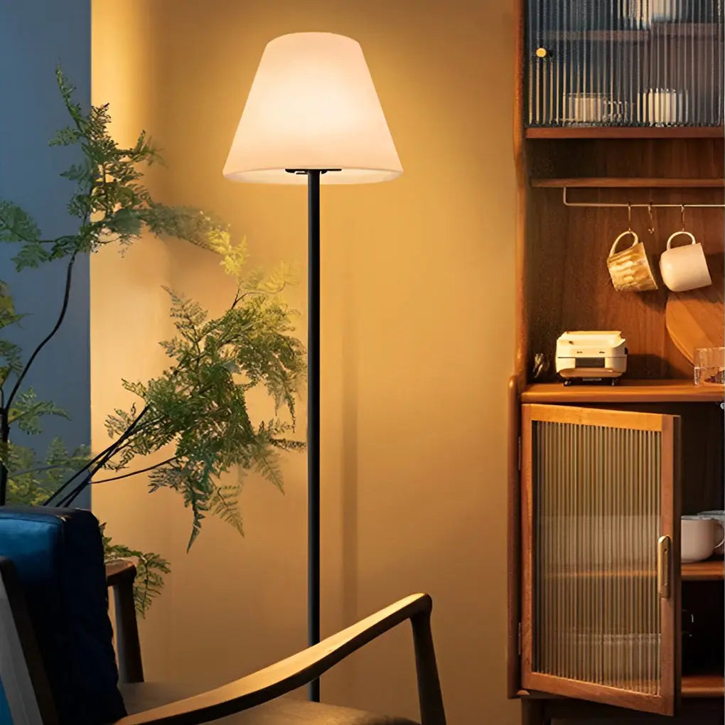 Contemporary LED Floor Lamp with Metal Design and Shade Luxe