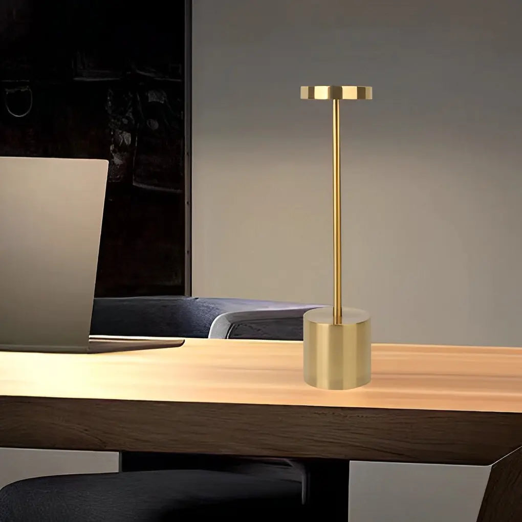 Modern Rechargeable Portable LED Rod Table Lamp - Cordless Design Luxe