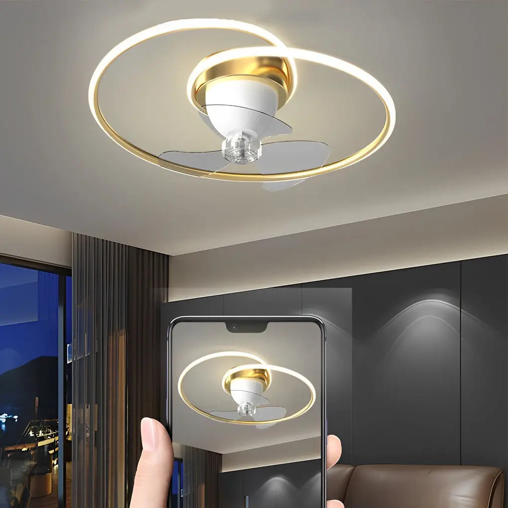 Modern Ceiling Fan Light with Smart 360° Rotation, LED Stepless Dimming, and Timing Features Luxe