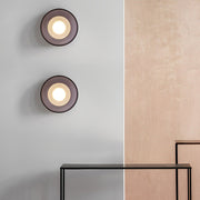 Postmodern Round Glass Wall Sconce — Smoke Gray or Clear, LED, 3000K, 9" Diameter