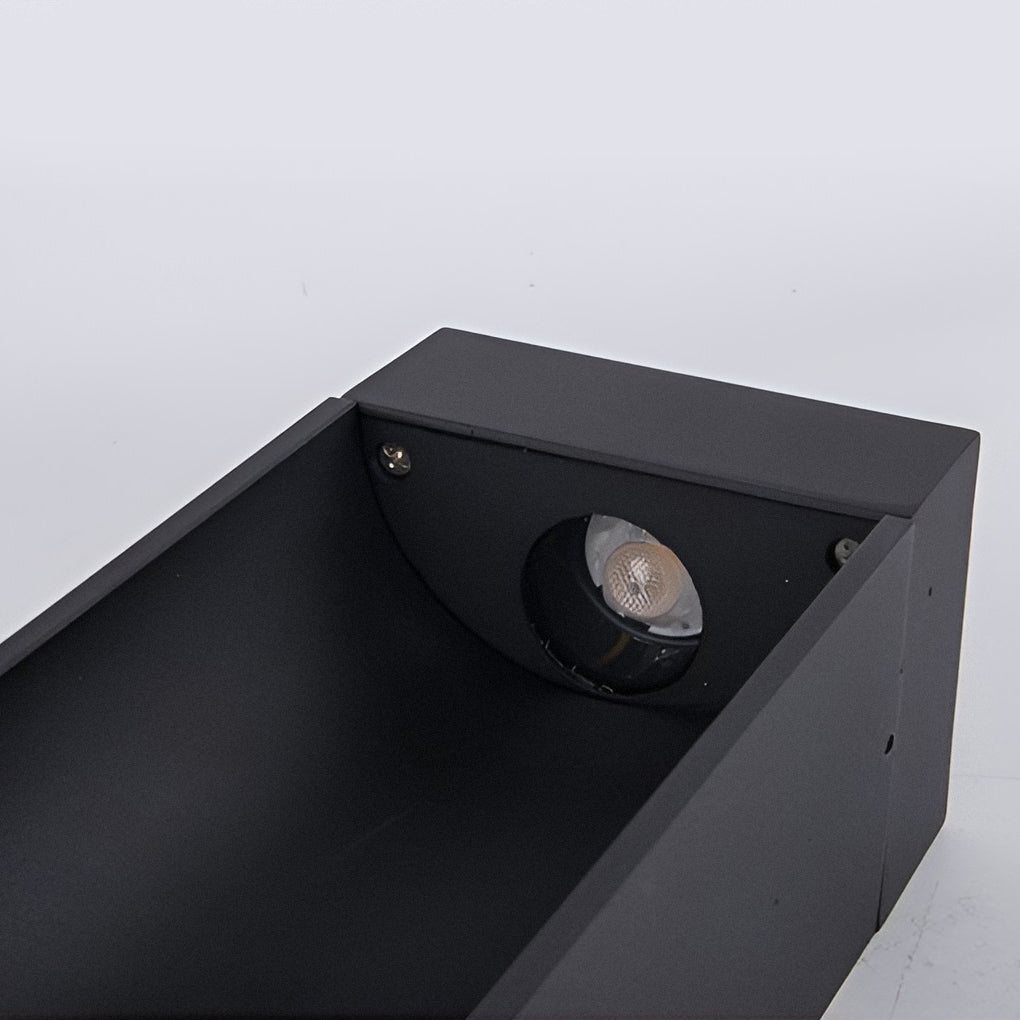 Rectangular Outdoor Bollard Light — Black Die-Cast Aluminum, 5W LED, Warm/Cool White, IP54, 12"–31"