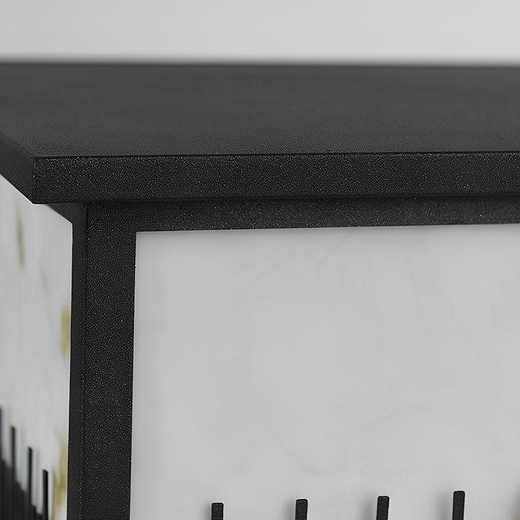 Black Retro Square Solar Fence Post Lights with 3-Step Dimming and Waterproof Design