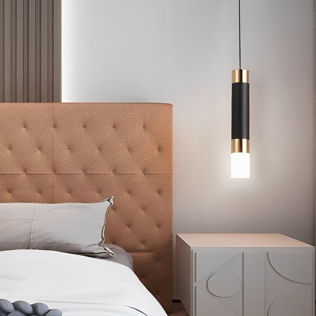 Minimalist Black LED Mini Pendant — Aluminum and Bubble Acrylic, Adjustable 78" Cord